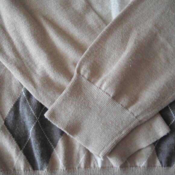 Buttoned Down Men’s Sweater Large Cream V-neck Lightweight Cotton 100% New - Picture 6 of 8